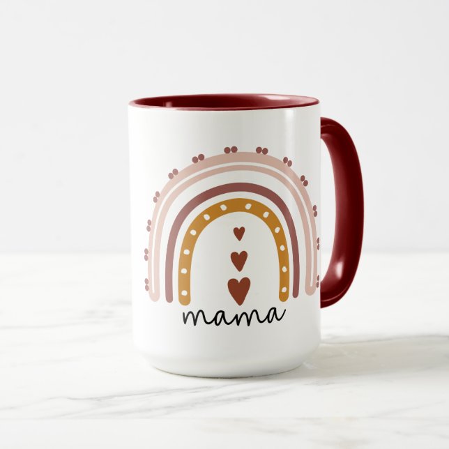 Boho Mum Mug for Gift to Mothers (Front Right)