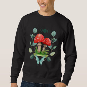 Boho Mushroom Butterfly and Moon Phase Design Sweatshirt