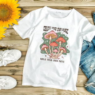 Boho Mushrooms Inspirational Motivational  T-Shirt