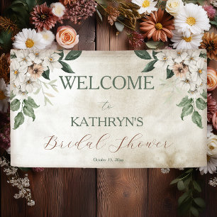 Boho Muted Fall Floral Bridal Shower Banner