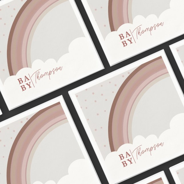 Boho Muted Rainbow Baby Shower Girl Napkins (Creator Uploaded)