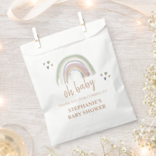 Boho Muted Rainbow Baby Shower Thank you Favour Bags