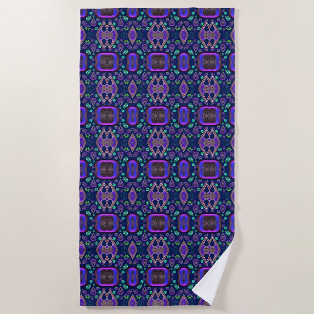 Boho My Treasure 0 Pattern Beach Towel (Front)