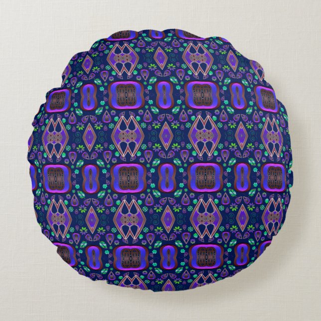 Boho My Treasure 0 Pattern Round Cushion (Front)