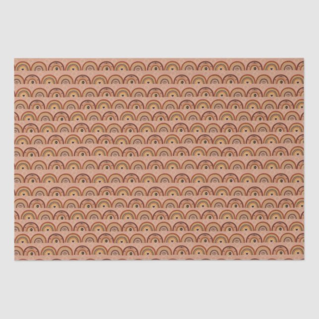 Boho Mystic Eye Rainbow Tan Background Tissue Paper (Front)