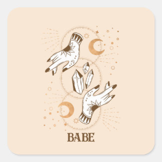 Boho Mystic Tarot Celestial Bachelorette   Square Sticker