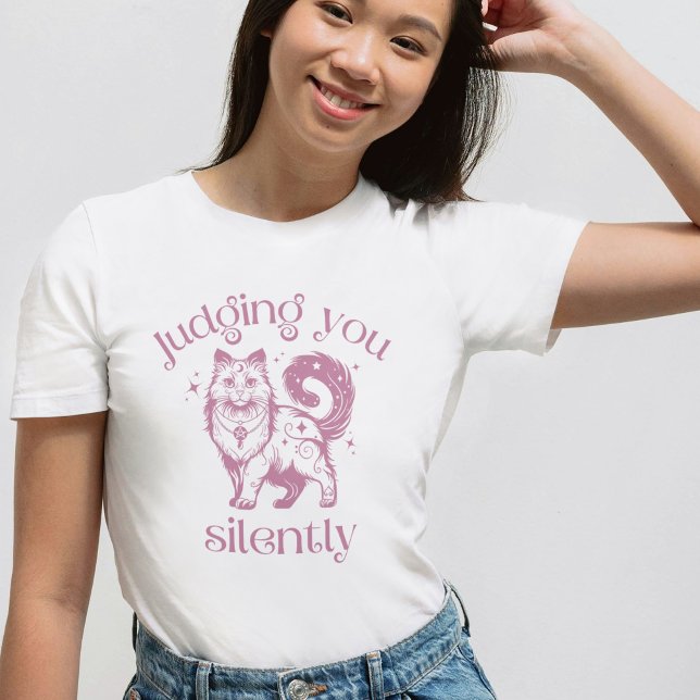 Boho Mystical Cat "Judging You Silently" Sarcastic Tri-Blend Shirt (Creator Uploaded)