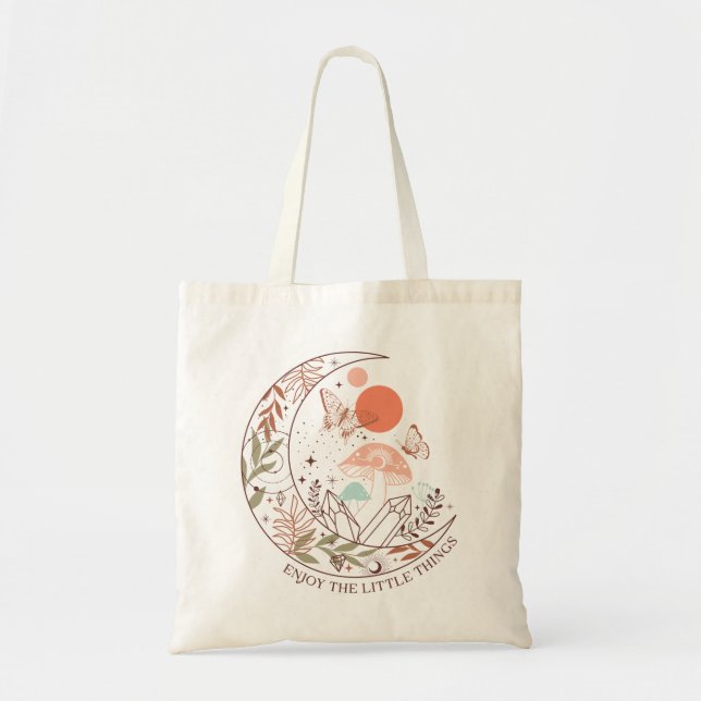 Boho Mystical Moon Tote Bag (Front)