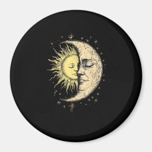 Boho Mystical Sun And Moon Aesthetic Vintage Magnet