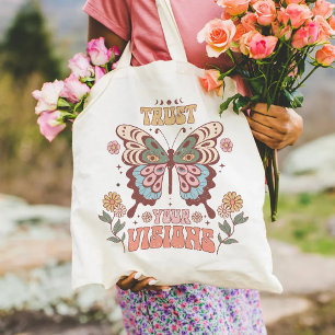 Boho Mystical Trust Your Visions Inspiration Tote Bag