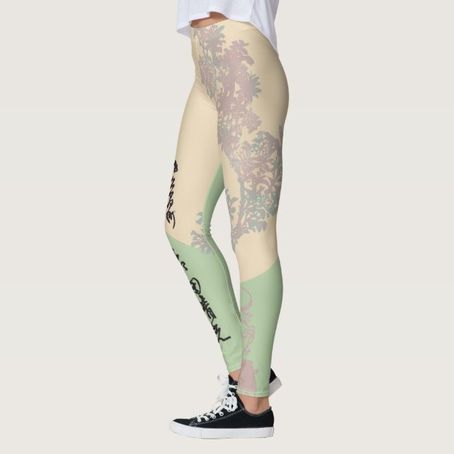 Boho nature bonsai, asian boho zen style leggings (Left)