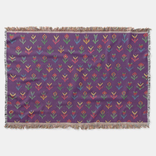 Boho Nature Inspired Throw Blanket (Front)