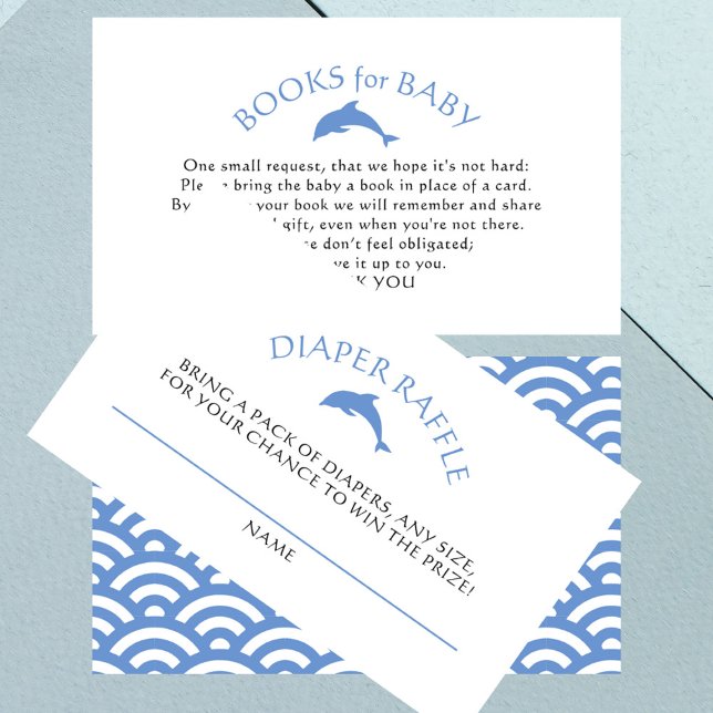 Boho Nautical Blue Diaper Ruffle Baby Shower Enclosure Card (Creator Uploaded)