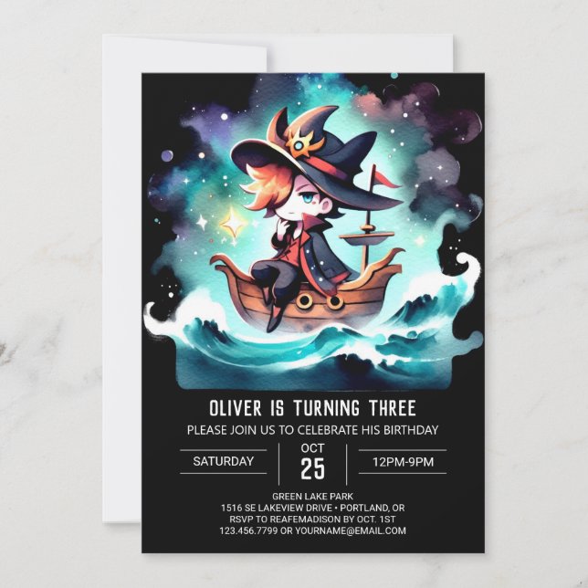 Boho Nautical Pirate Birthday Invitation (Front)