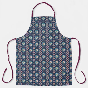 Boho Navy Floral Stripe Tapestry Apron