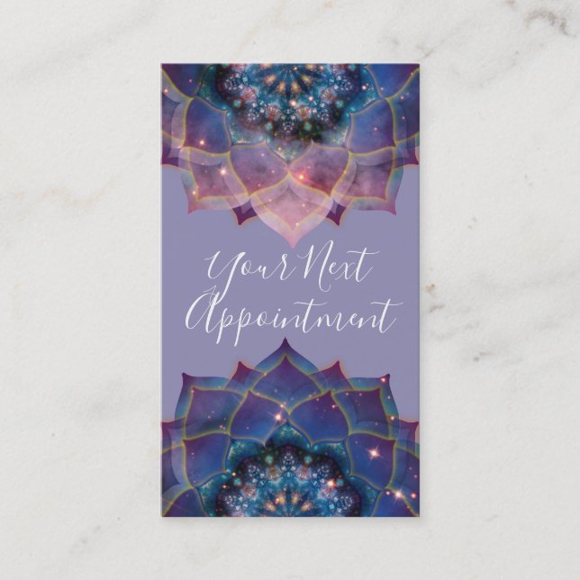 Boho Nebula Bloom | Mandala Design Appointment Card (Front)