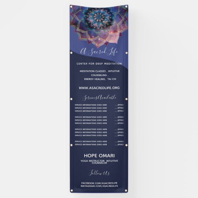 Boho Nebula Bloom | Mandala Design Banner (Vertical)
