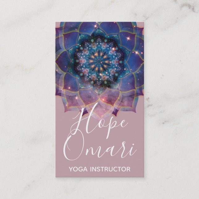 Boho Nebula Bloom | Mandala Design Business Card (Front)
