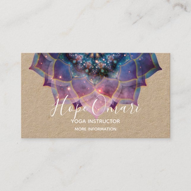 Boho Nebula Bloom | Mandala Design Business Card (Front)