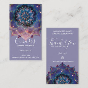 Boho Nebula Bloom   Mandala Design Business Card
