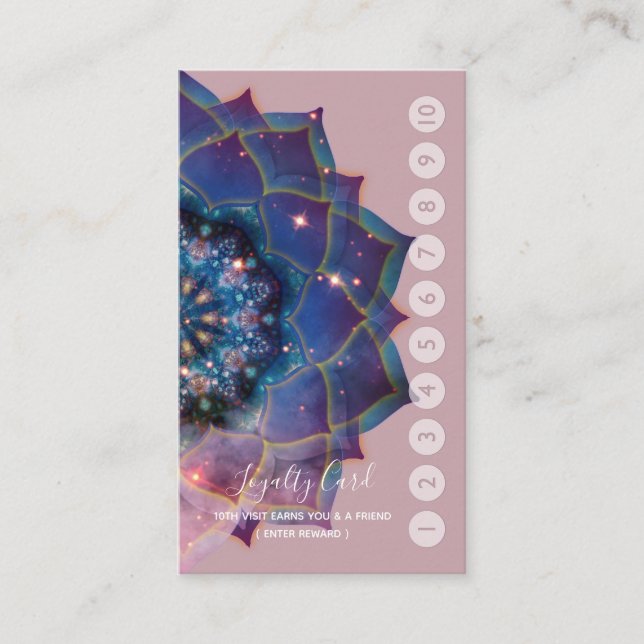 Boho Nebula Bloom | Mandala Design Business Card (Front)