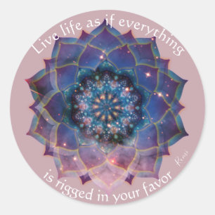 Boho Nebula Bloom   Mandala Design Classic Round Sticker