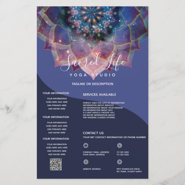 Boho Nebula Bloom | Mandala Design Flyer (Front)