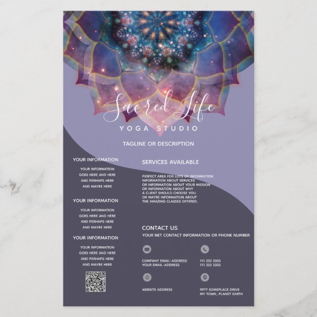 Boho Nebula Bloom | Mandala Design Flyer (Front)