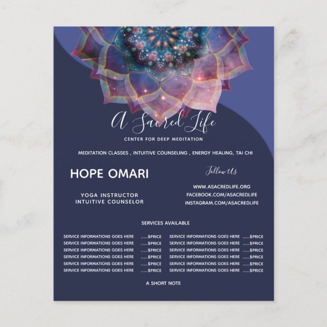 Boho Nebula Bloom | Mandala Design Flyer (Front)