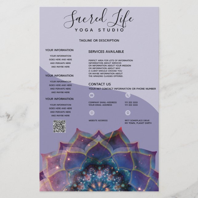 Boho Nebula Bloom | Mandala Design Flyer (Front)