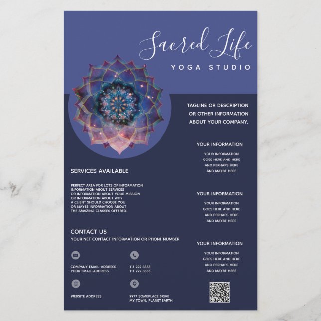 Boho Nebula Bloom | Mandala Design Flyer (Front)
