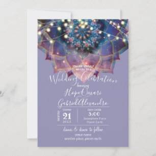 Boho Nebula Bloom   Mandala Design Invitation