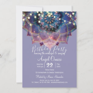 Boho Nebula Bloom   Mandala Design Invitation