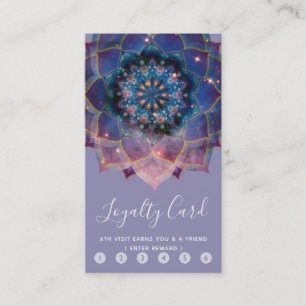 Boho Nebula Bloom   Mandala Design Loyalty Card