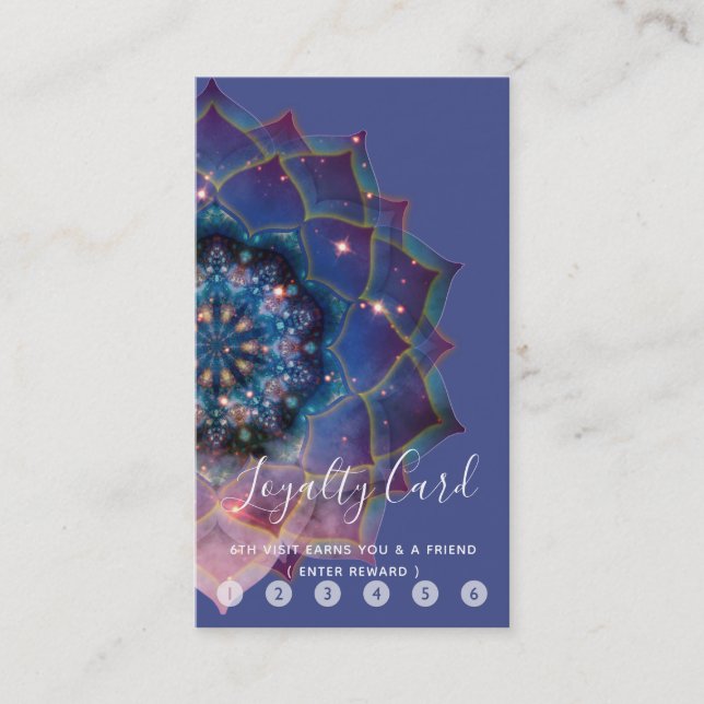 Boho Nebula Bloom | Mandala Design Loyalty Card (Front)