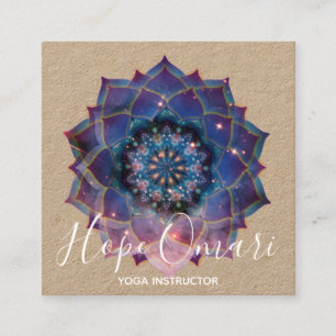 Boho Nebula Bloom   Mandala Design Square Business Card
