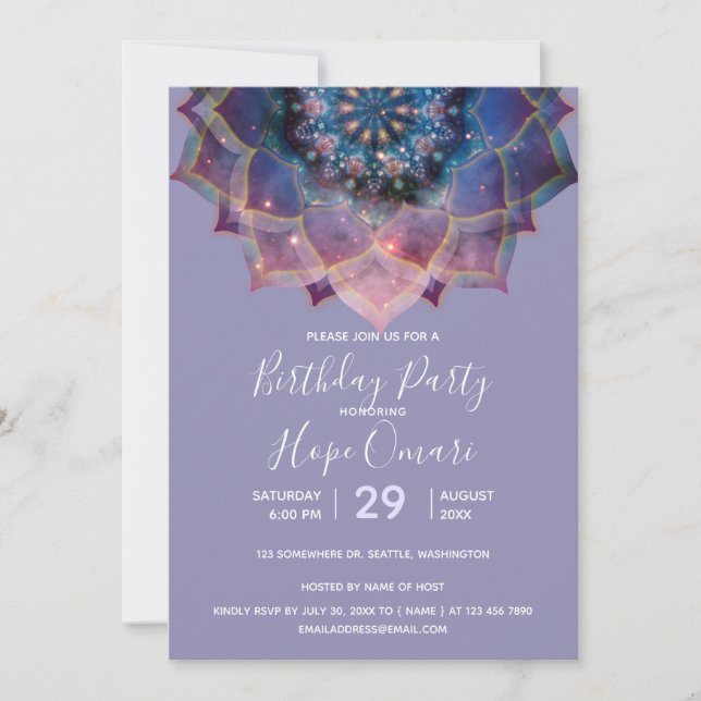 Boho Nebula Mandala Invitation (Front)