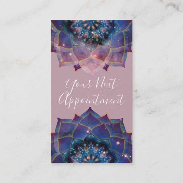Boho Nebula Mandala, Mystical Appointment Card (Front)