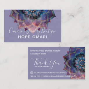 Boho Nebula Mandala, Mystical Business Card