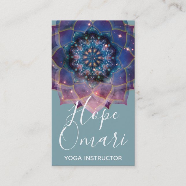 Boho Nebula Mandala, Mystical Business Card (Front)
