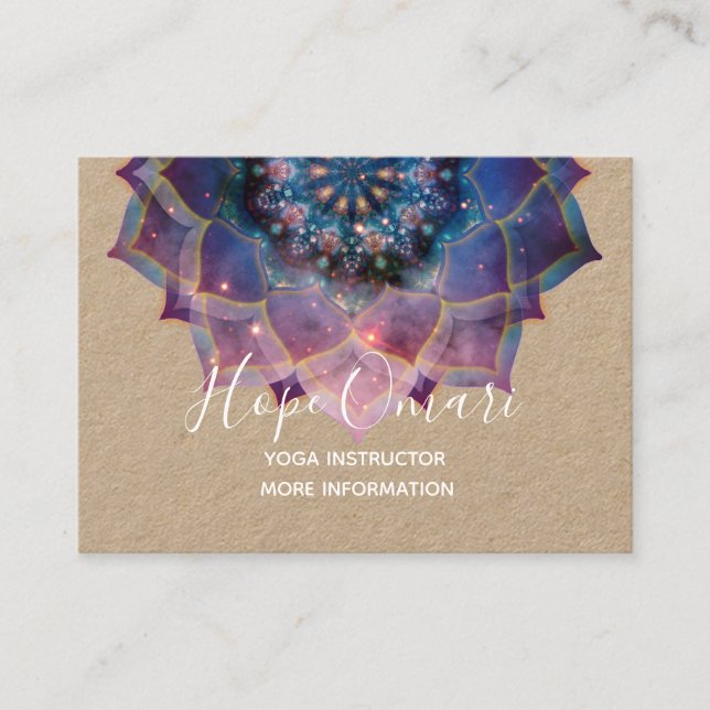 Boho Nebula Mandala, Mystical Business Card (Front)