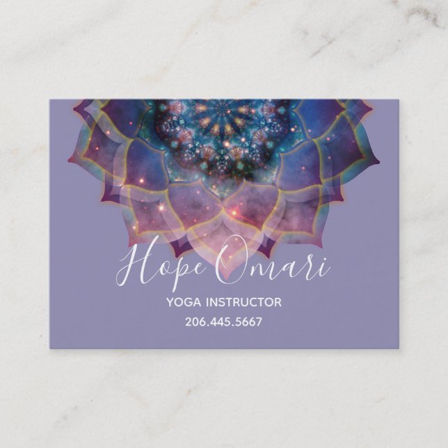 Boho Nebula Mandala, Mystical Business Card (Front)