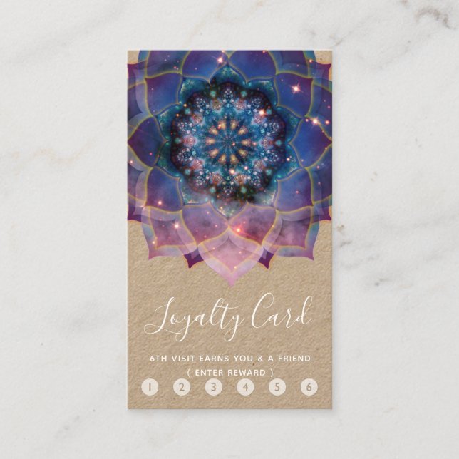 Boho Nebula Mandala, Mystical Loyalty Card (Front)