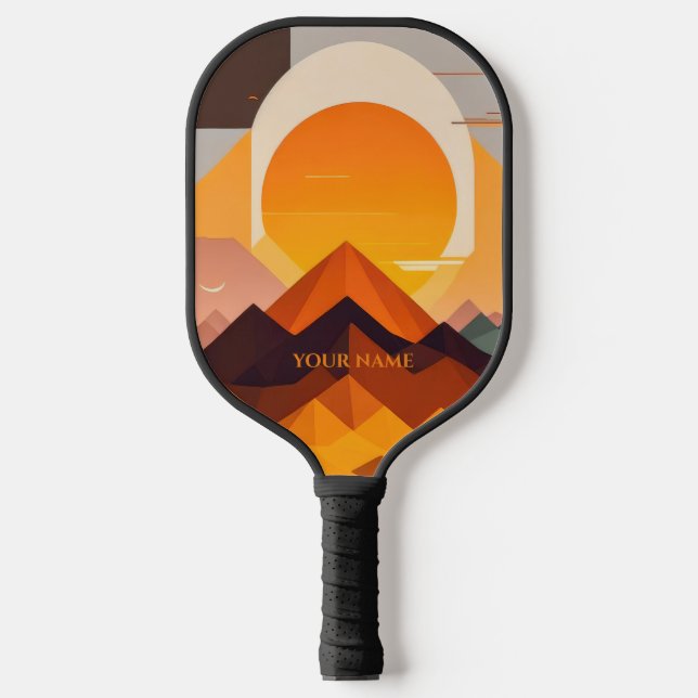 BOHO NEO GEO SUNSET PICKLEBALL PADDLE (Front)