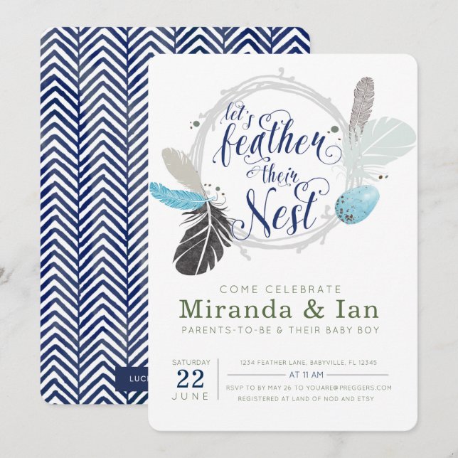 Boho Nest Baby Shower Invitation (Front/Back)