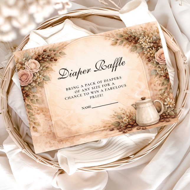 Boho Neutral A Baby Is Brewing Show Diapper Raffle Enclosure Card (Creator Uploaded)