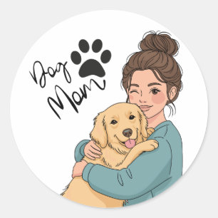 Boho Neutral	Aesthetic Dog Lover Sticker 