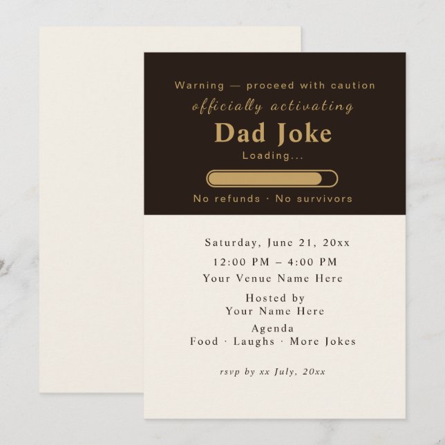 Boho Neutral	Aesthetic Invitation | dad joke (Front/Back)