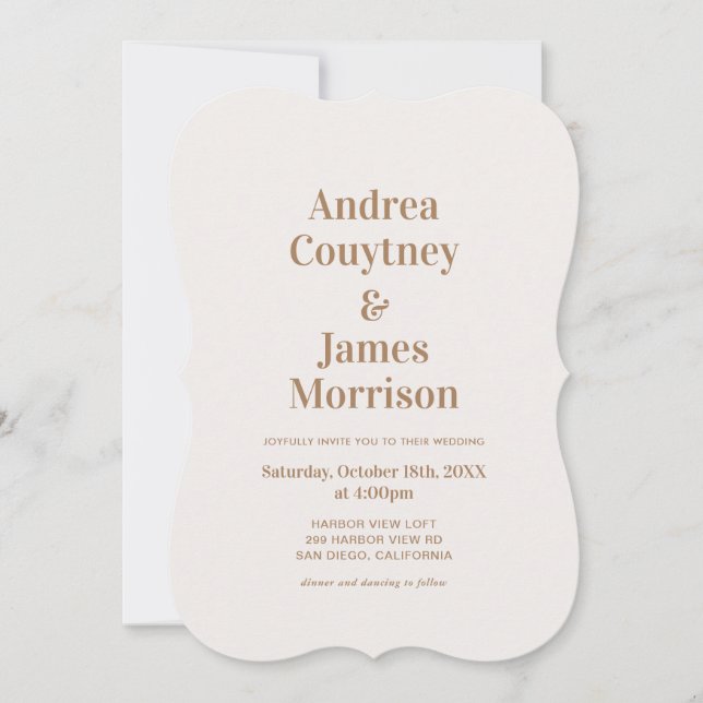 Boho Neutral Beach Wedding  Invitation (Front)