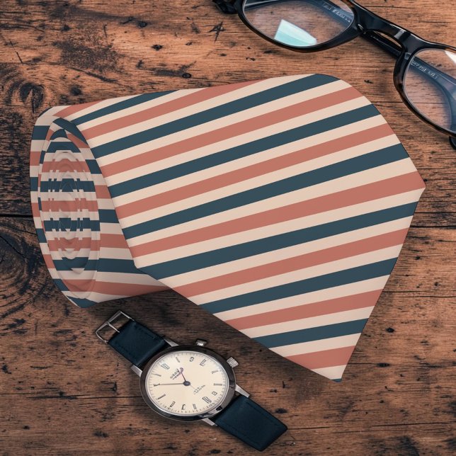 Boho Neutral Coloured Stripes Necktie (Creator Uploaded)
